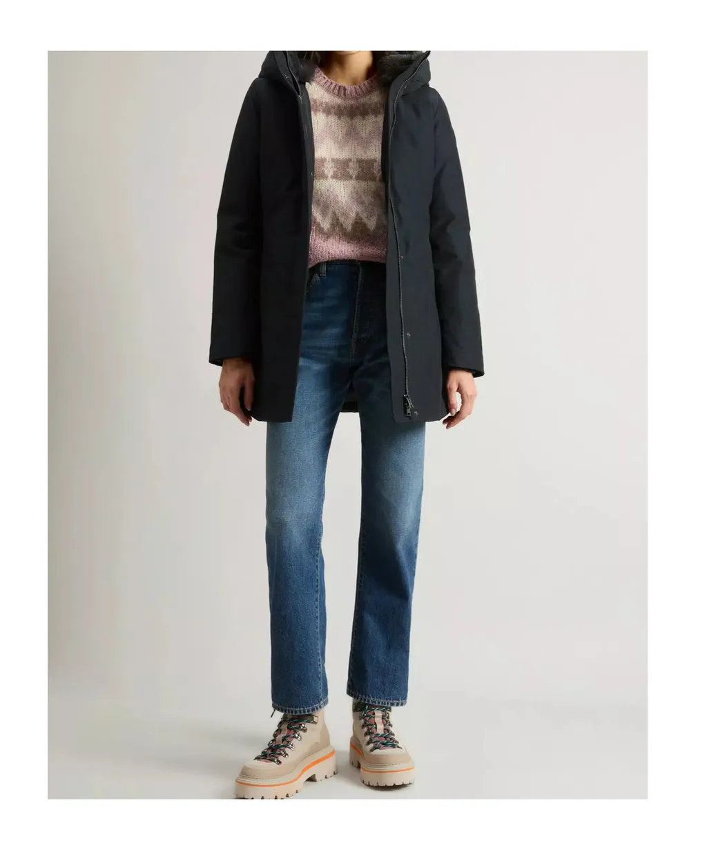 Boulder Parka In Ramar Cloth With Hood And Detachable Faux Fur Trim