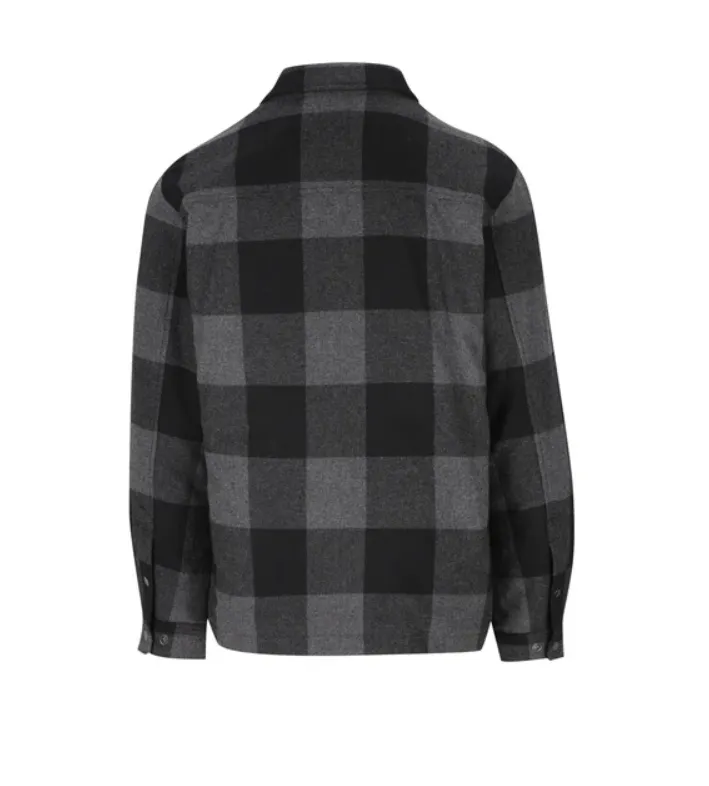Herringbone-Pattern Flap-Pocket Shirt Jacket
