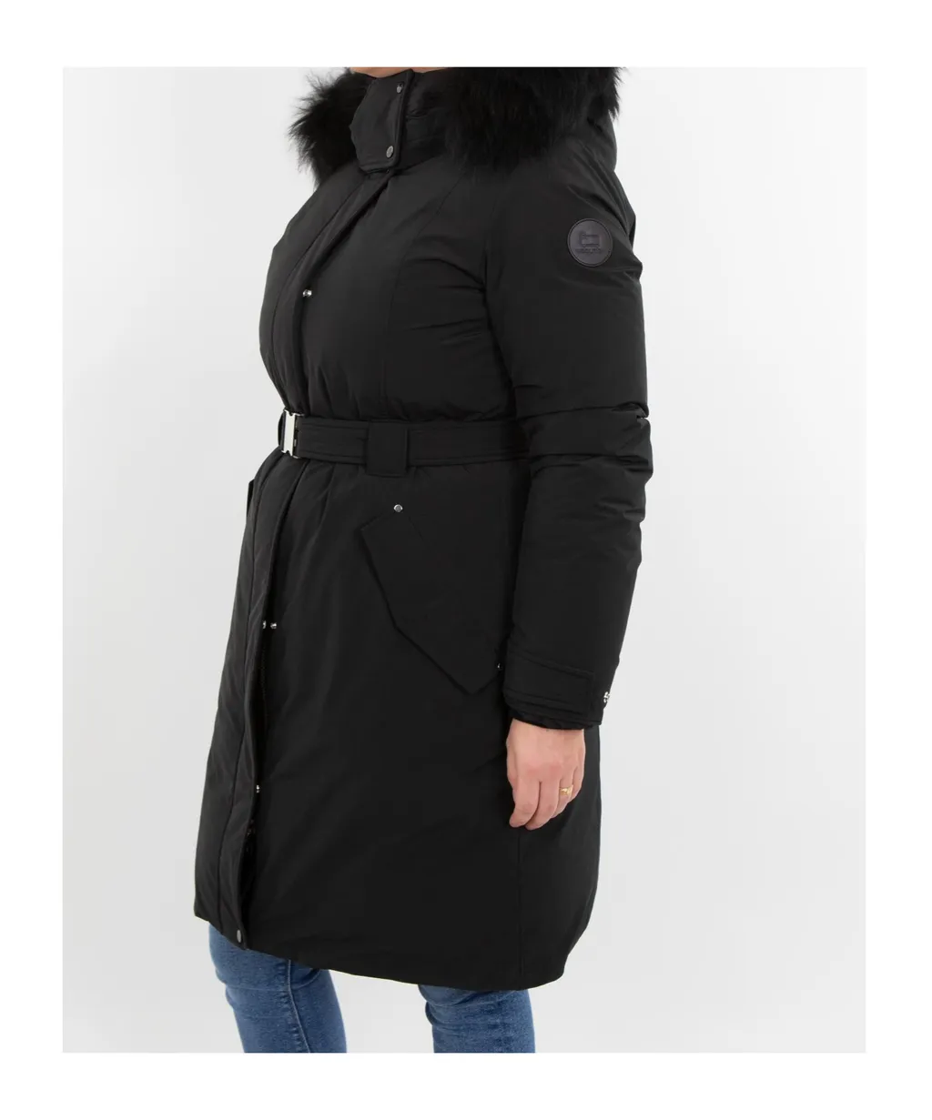 Belted Waist Hooded Padded Coat