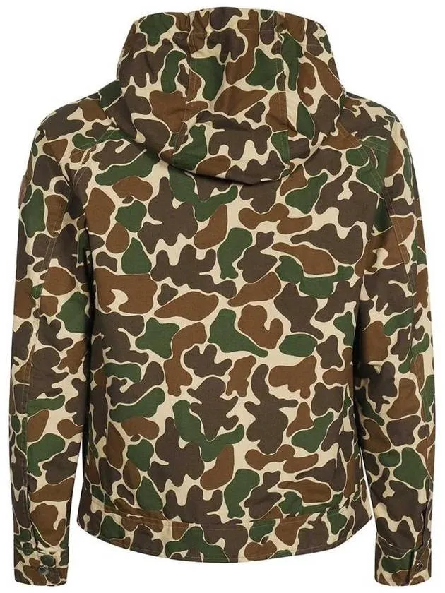 Camouflage Print Drawstring Jacket