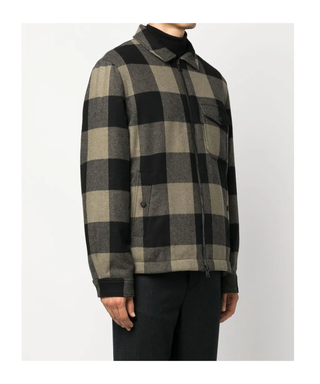 Checked Zipped Shirt Jacket