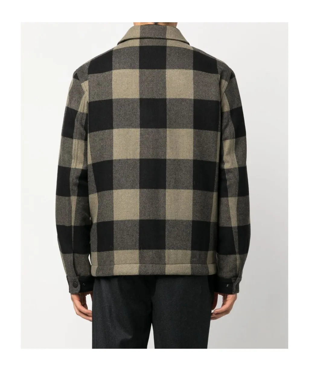 Checked Zipped Shirt Jacket