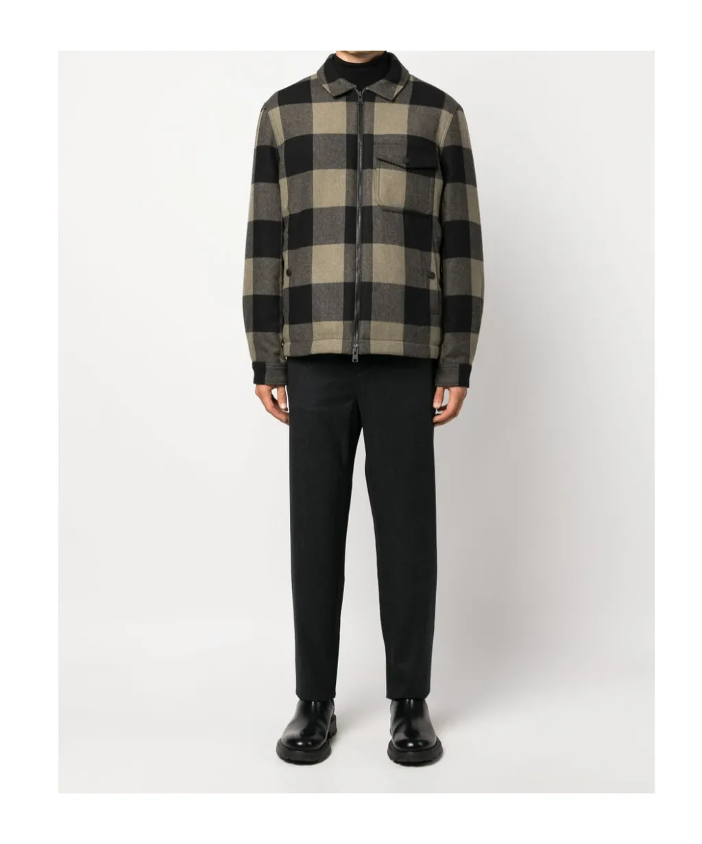 Checked Zipped Shirt Jacket
