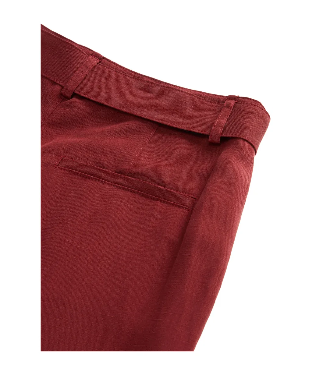Belted Straight-Leg Trousers