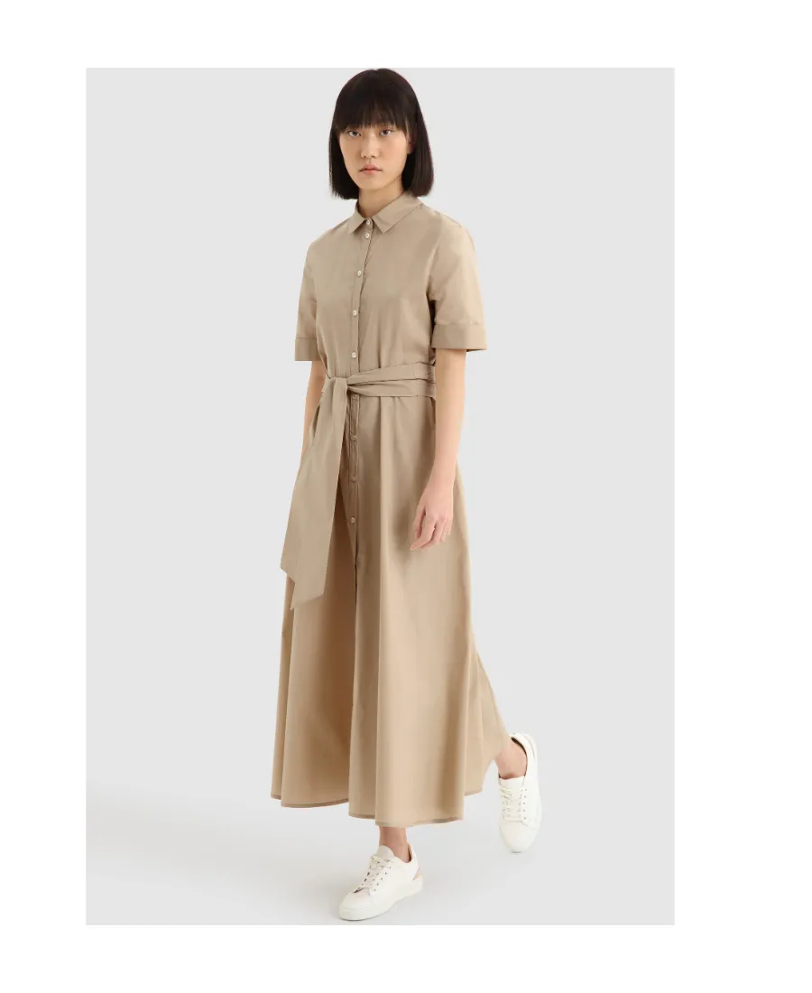 Belted Short-Sleeved Shirt Dress