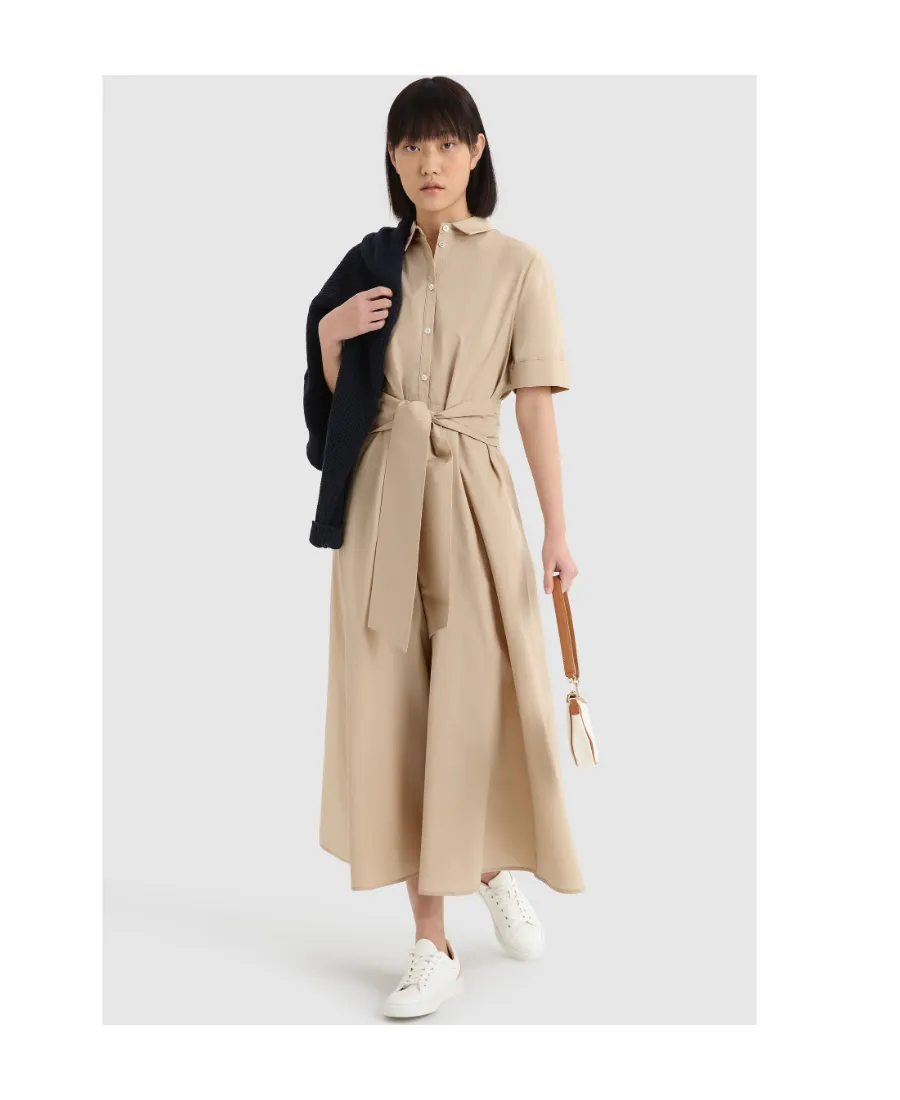 Belted Short-Sleeved Shirt Dress