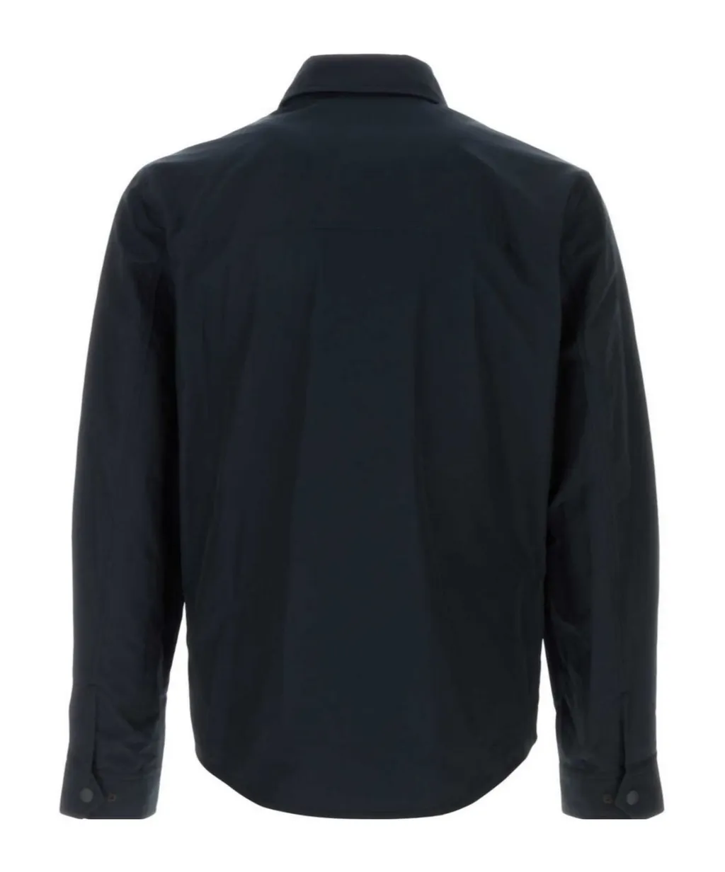 Long-Sleeved Curved Hem Overshirt