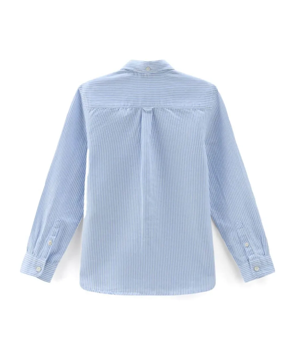Long-Sleeved Buttoned Striped Shirt