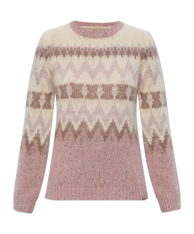 Pattern Intarsia-Knit Crewneck Jumper