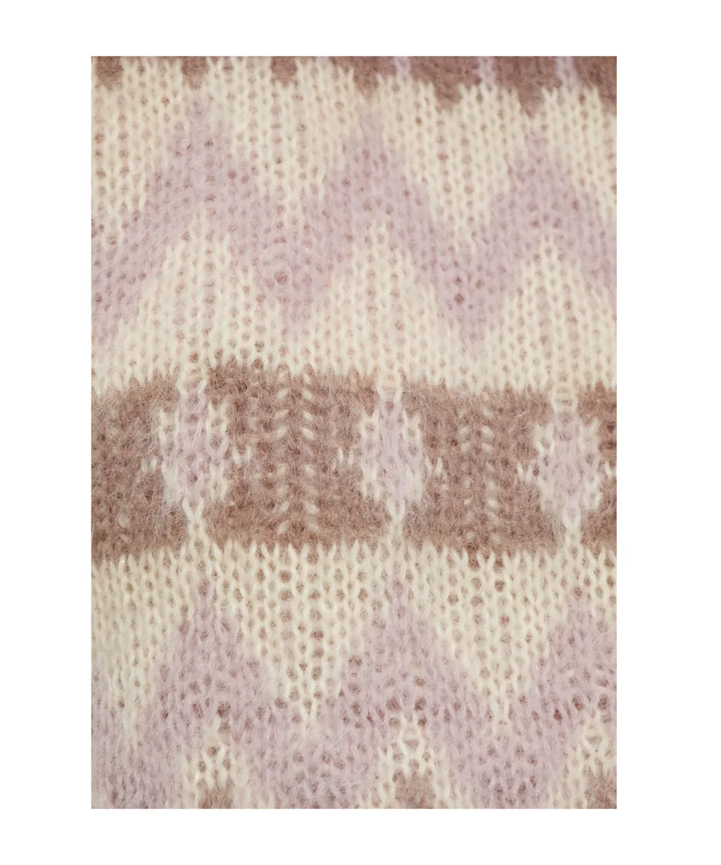 Pattern Intarsia-Knit Crewneck Jumper