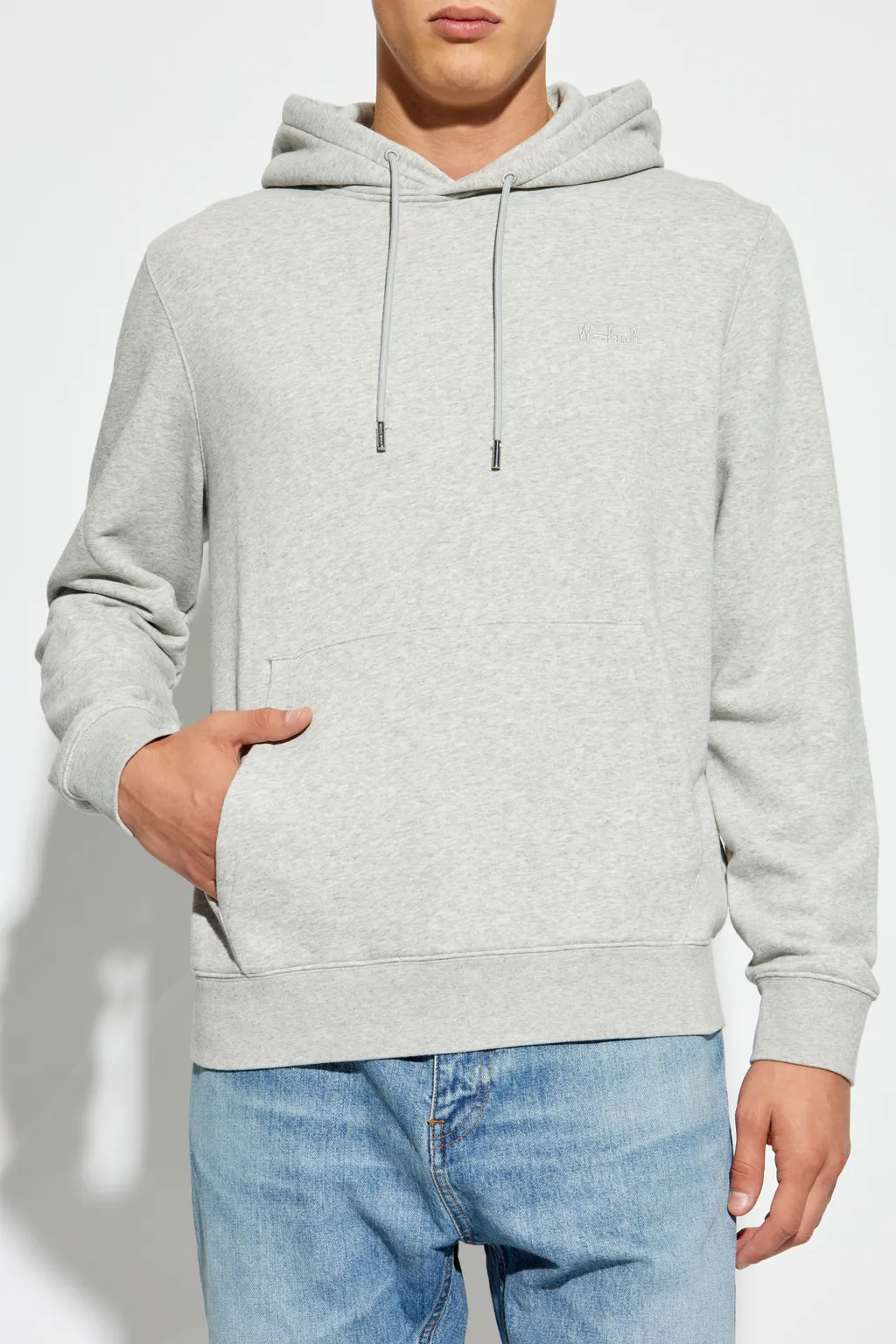 Logo Embroidered Drawstring Hoodie