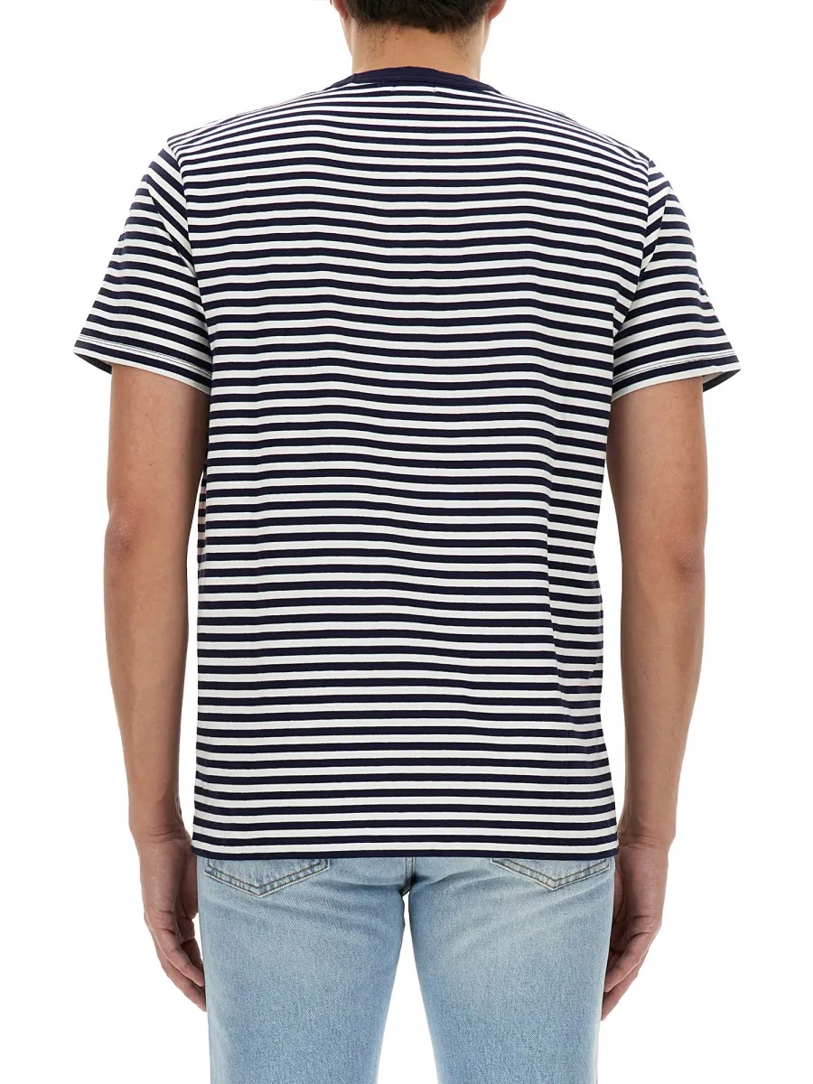 Logo Embroidered Striped T-Shirt