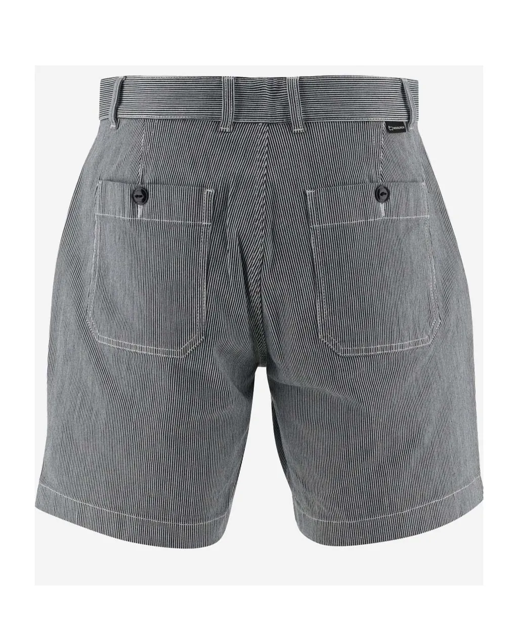 Logo Tag Striped Bermuda Shorts