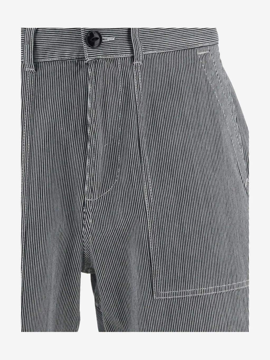 Logo Tag Striped Bermuda Shorts