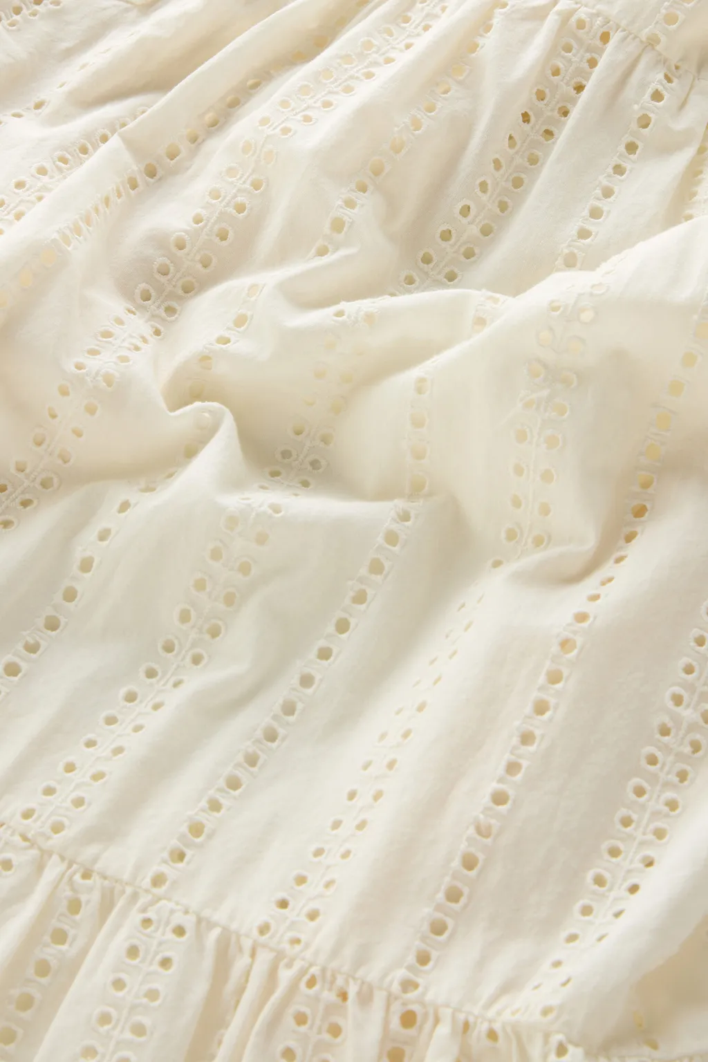 Broderie Anglaise Tied Waist Shirt Dress