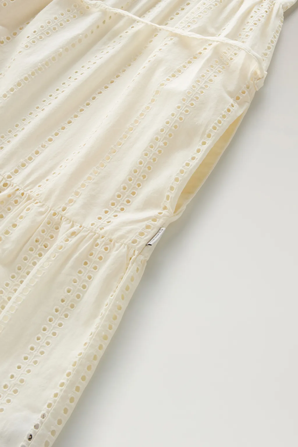Broderie Anglaise Tied Waist Shirt Dress