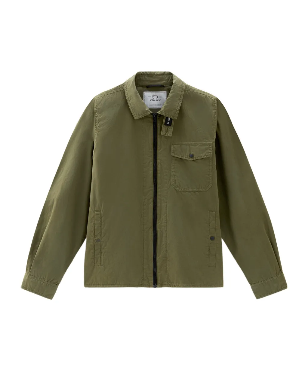 Zip-Up Long-Sleeved Overshirt