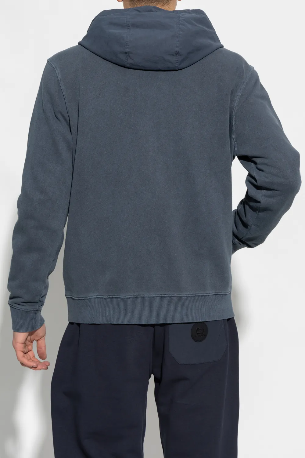 Logo Embroidered Zipped Drawstring Hoodie