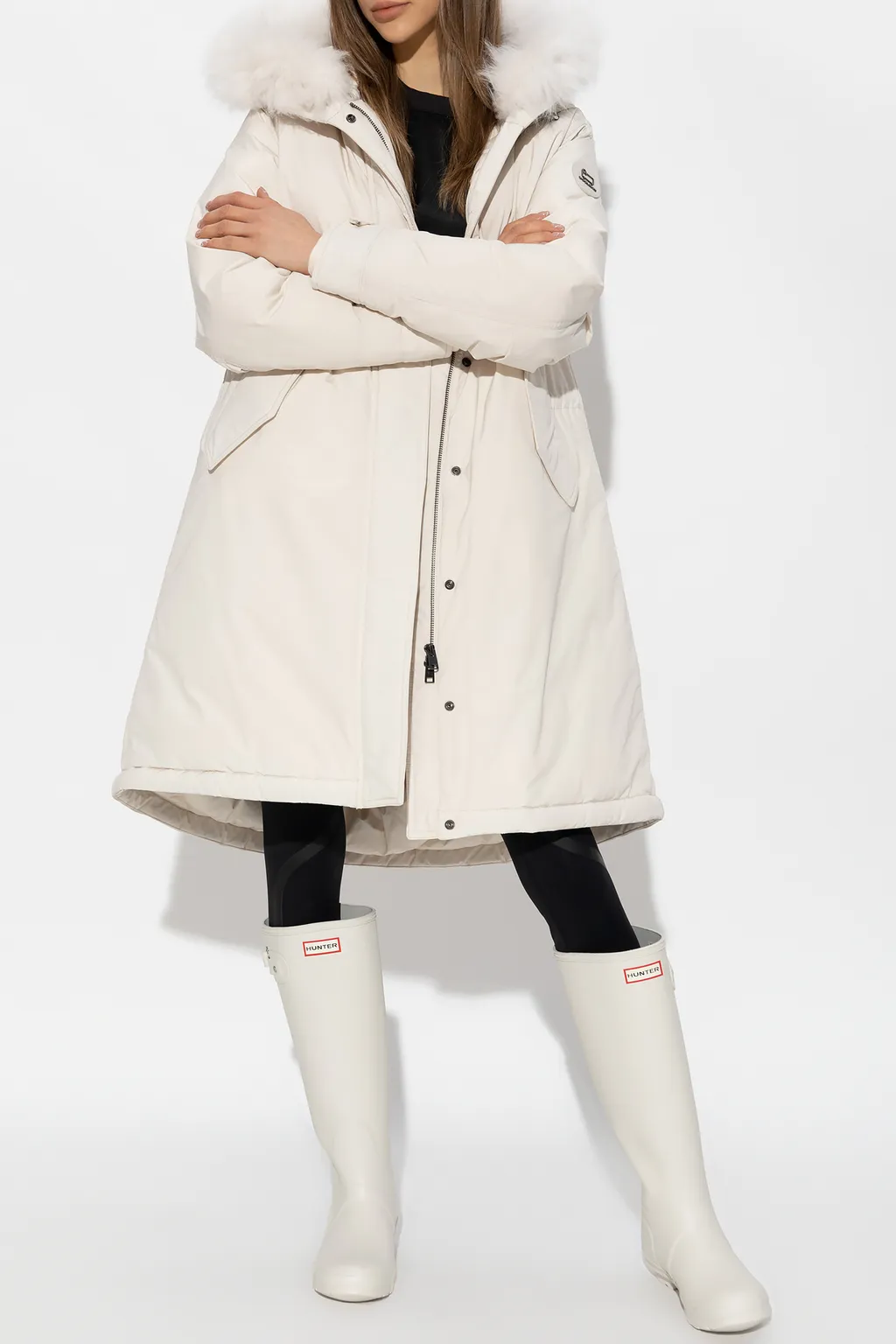 Logo Patch Hooded Parka