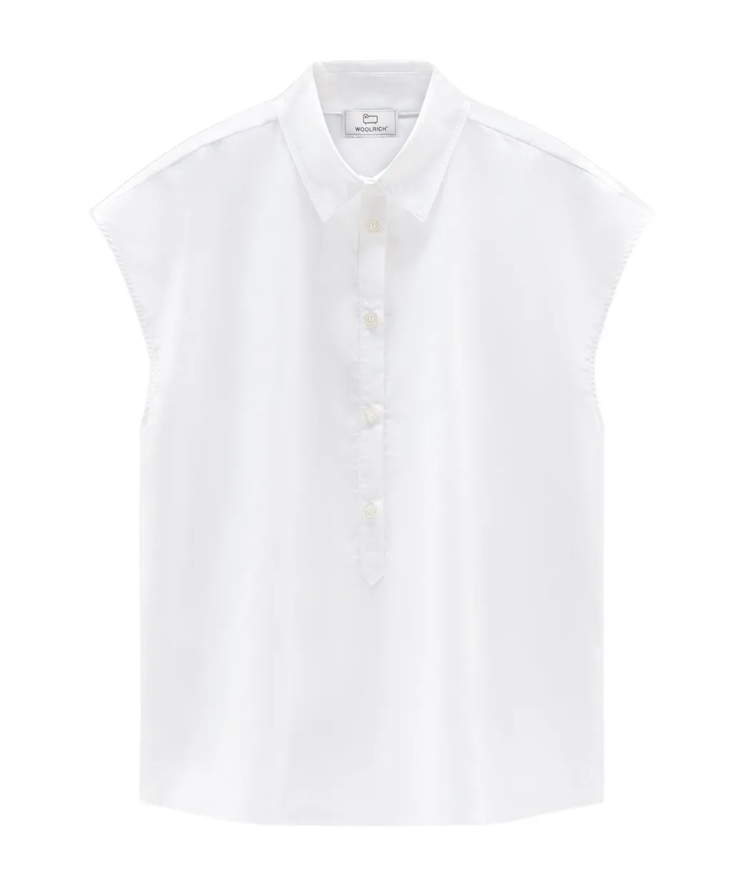 Cap-Sleeved Buttoned Shirt