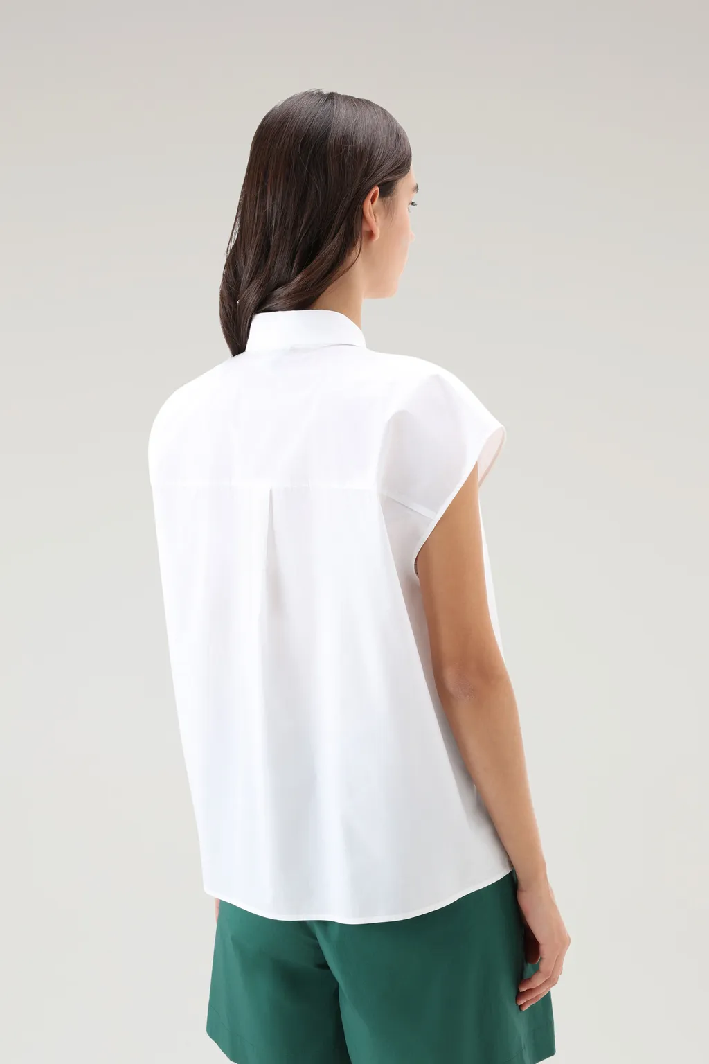 Cap-Sleeved Buttoned Shirt
