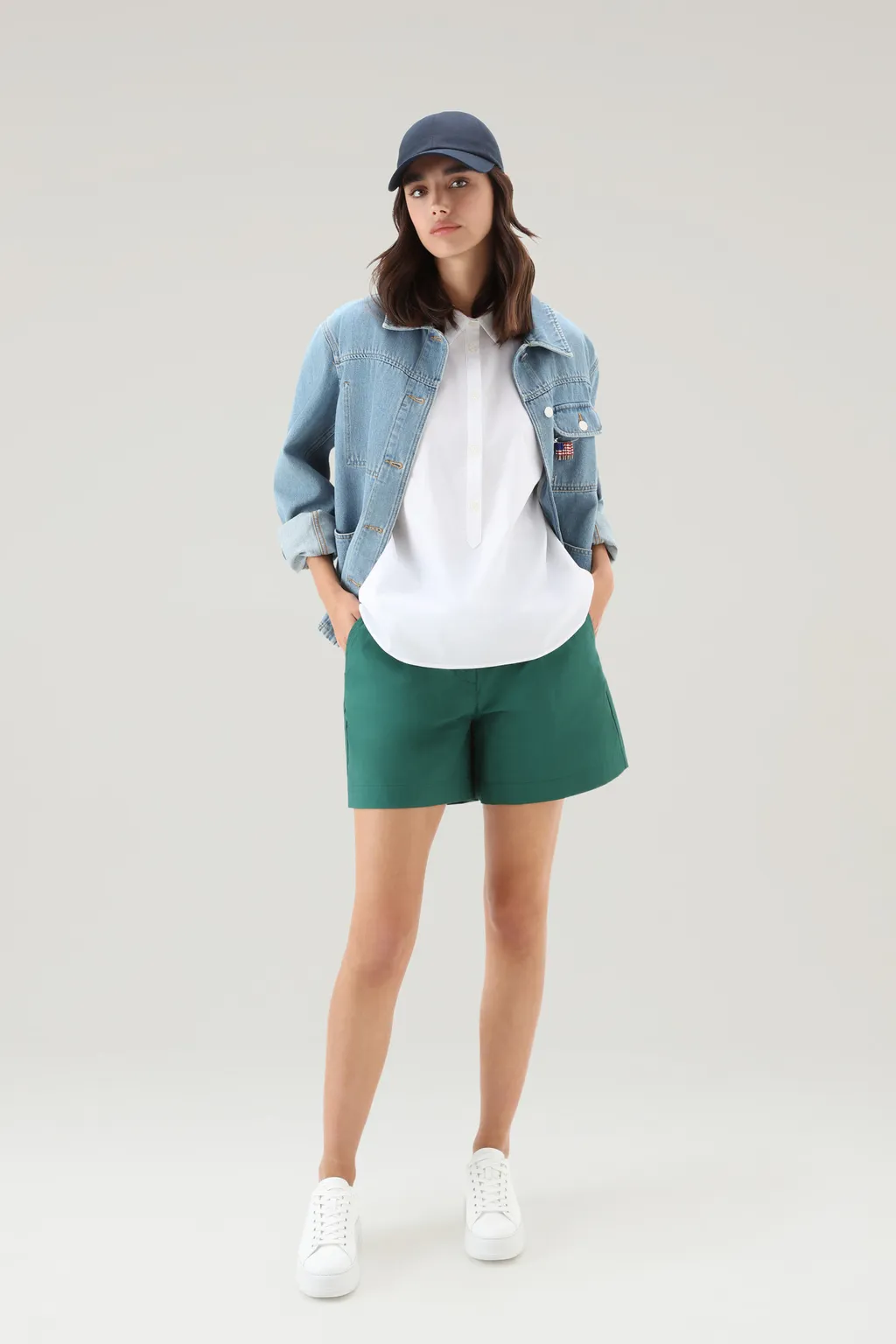 Cap-Sleeved Buttoned Shirt