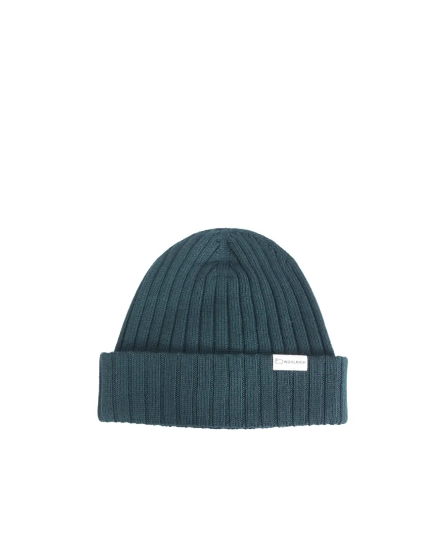 Logo Patch Ribbed Beanie