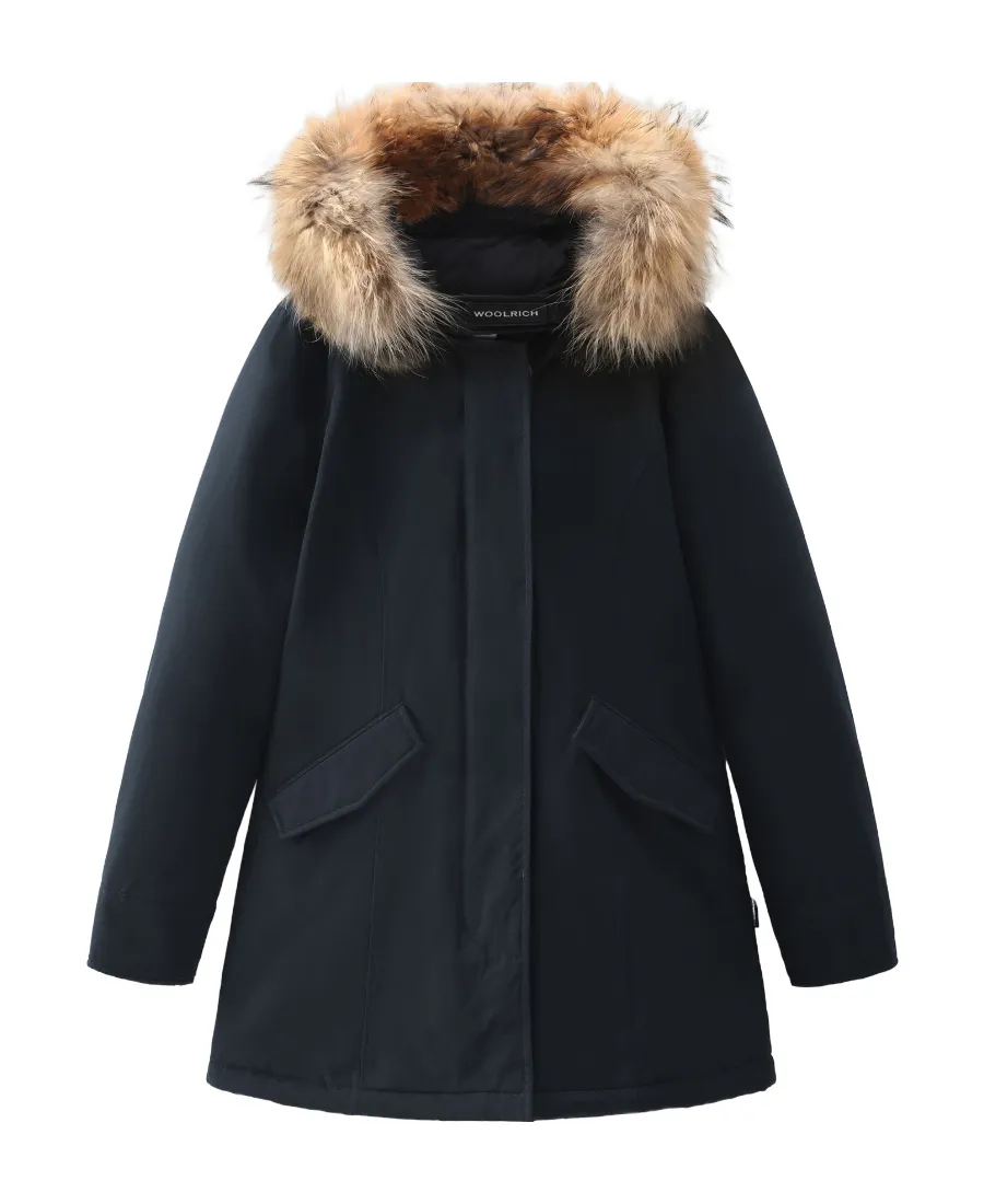 Fur-Trimmed Hooded Padded Coat