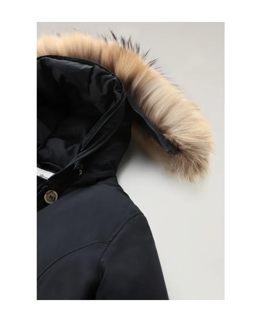 Fur-Trimmed Hooded Padded Coat