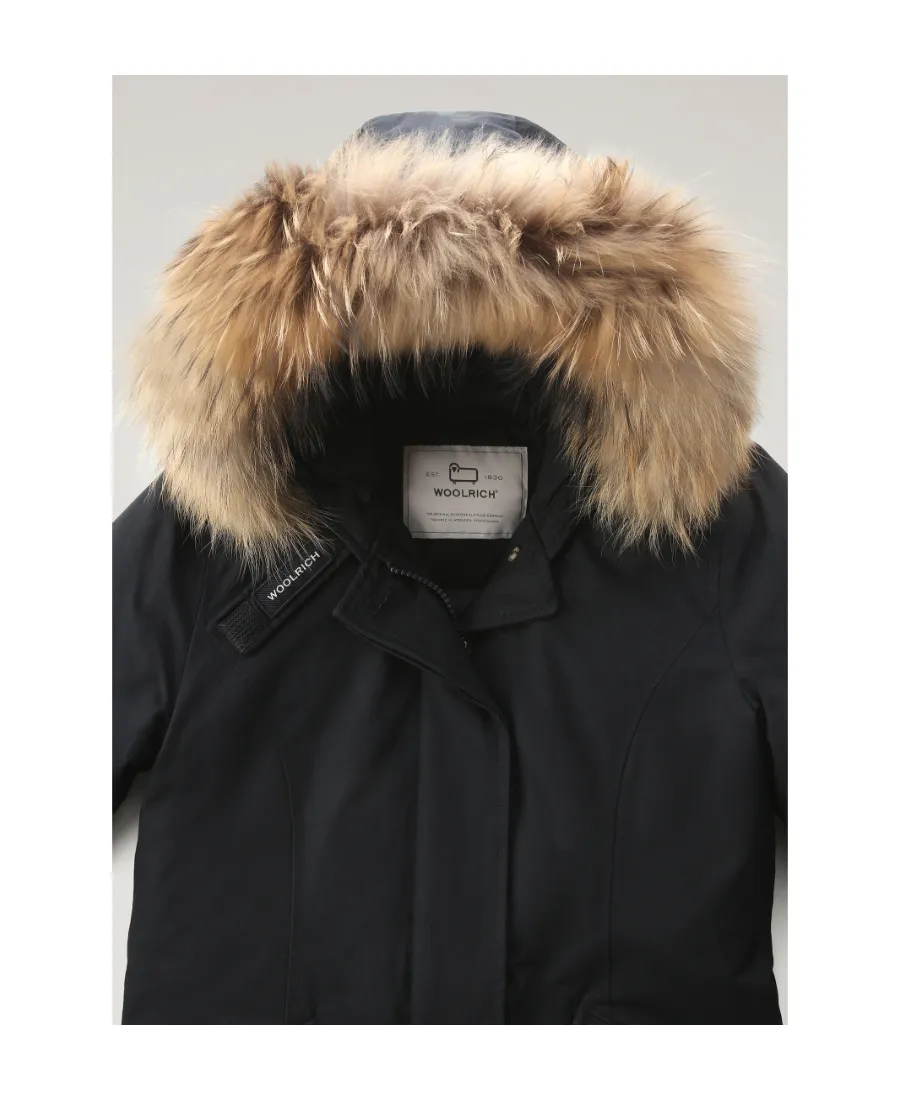 Fur-Trimmed Hooded Padded Coat