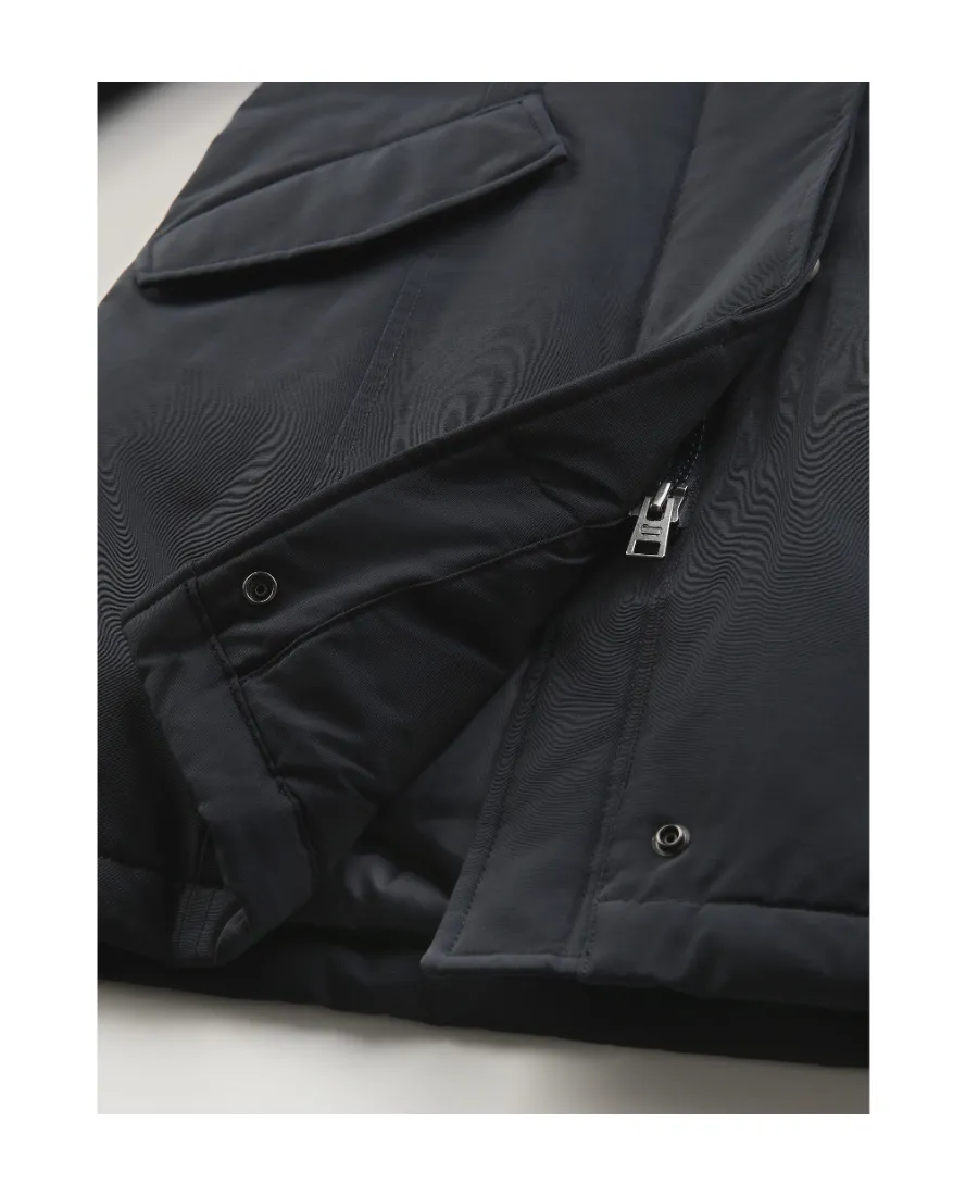 Fur-Trimmed Hooded Padded Coat
