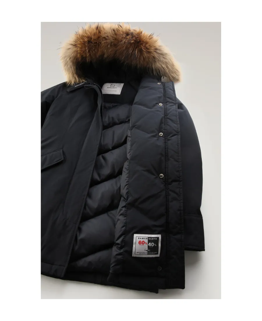 Fur-Trimmed Hooded Padded Coat