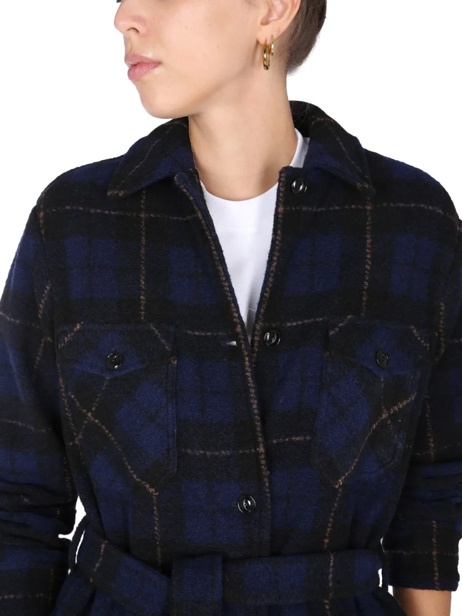 Gentry Checked Tie-Waist Coat