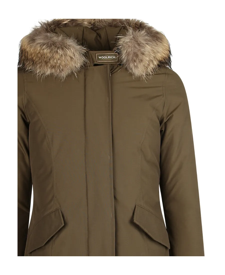 Fur-Trimmed Hooded Padded Coat