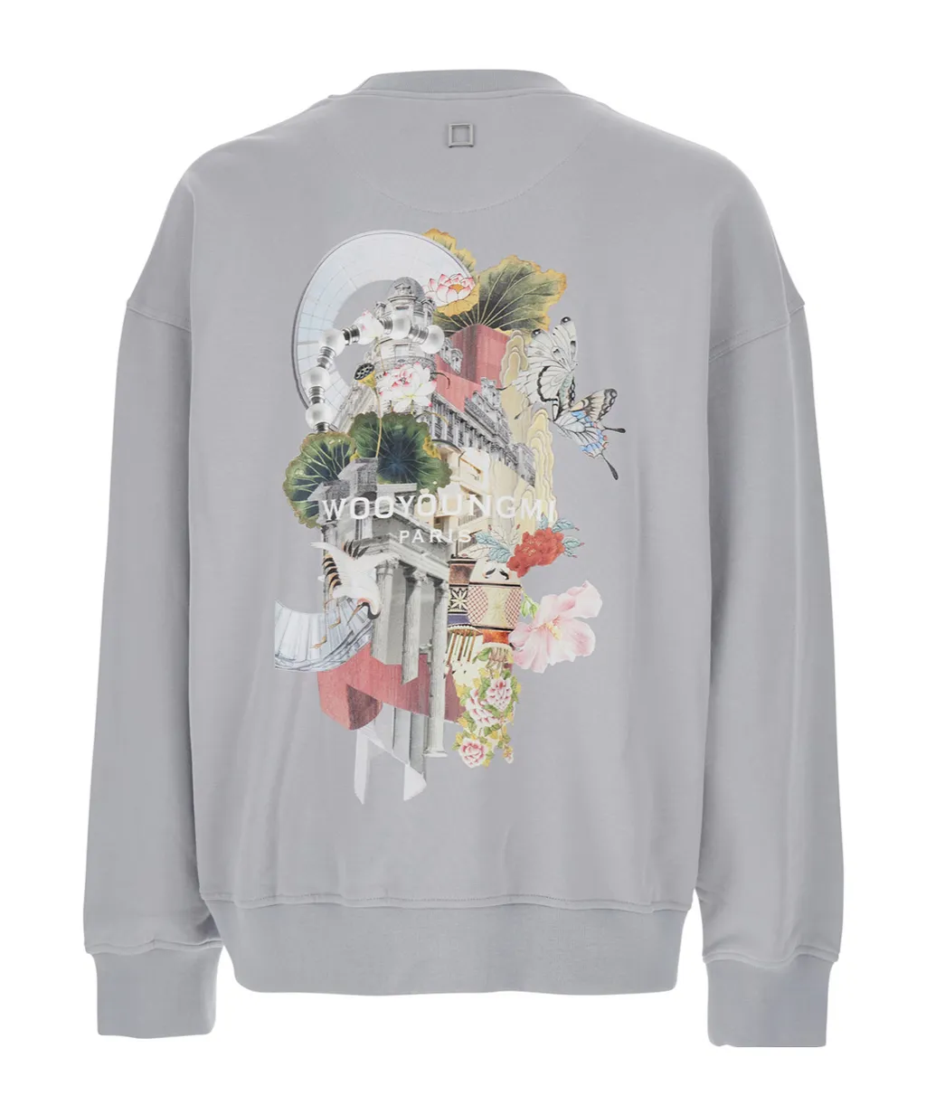 Floral Motif Crewneck Sweater