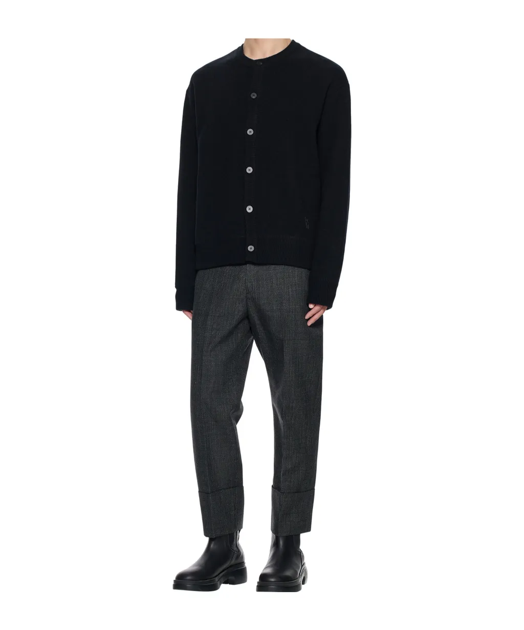 Logo Patch Crewneck Cardigan