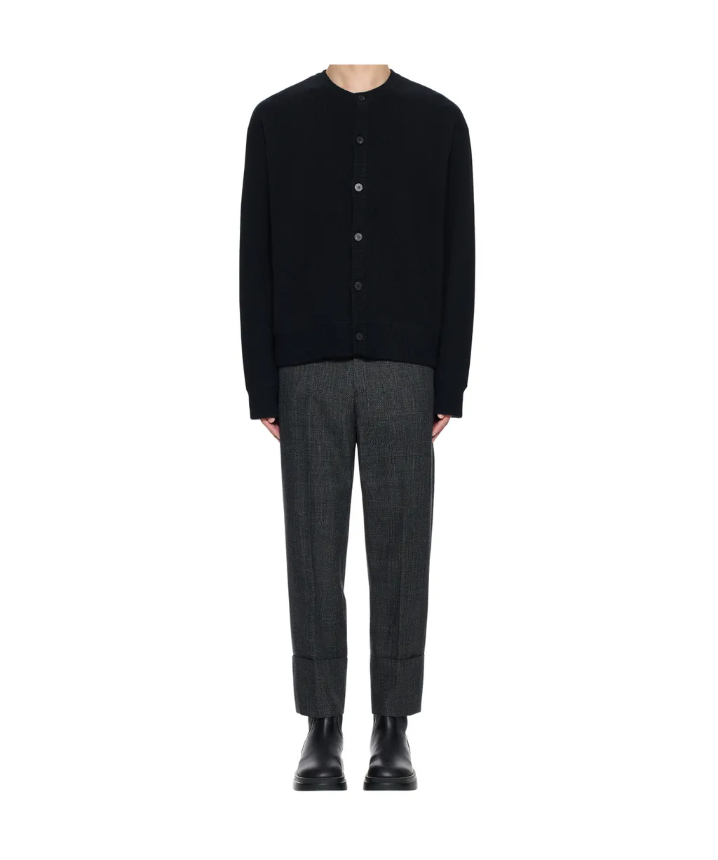 Logo Patch Crewneck Cardigan