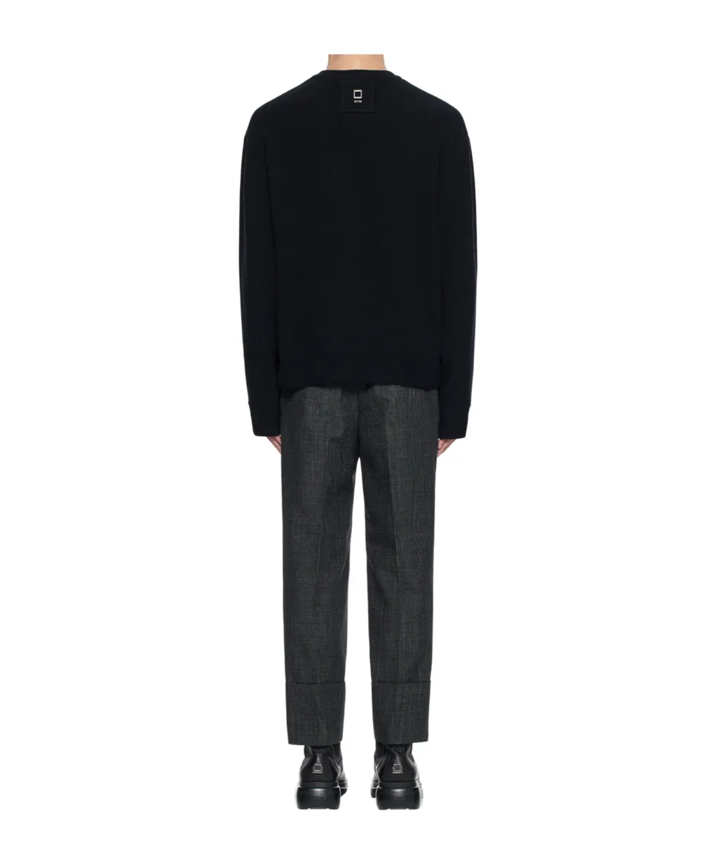 Logo Patch Crewneck Cardigan