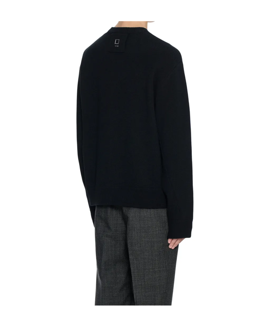 Logo Patch Crewneck Cardigan