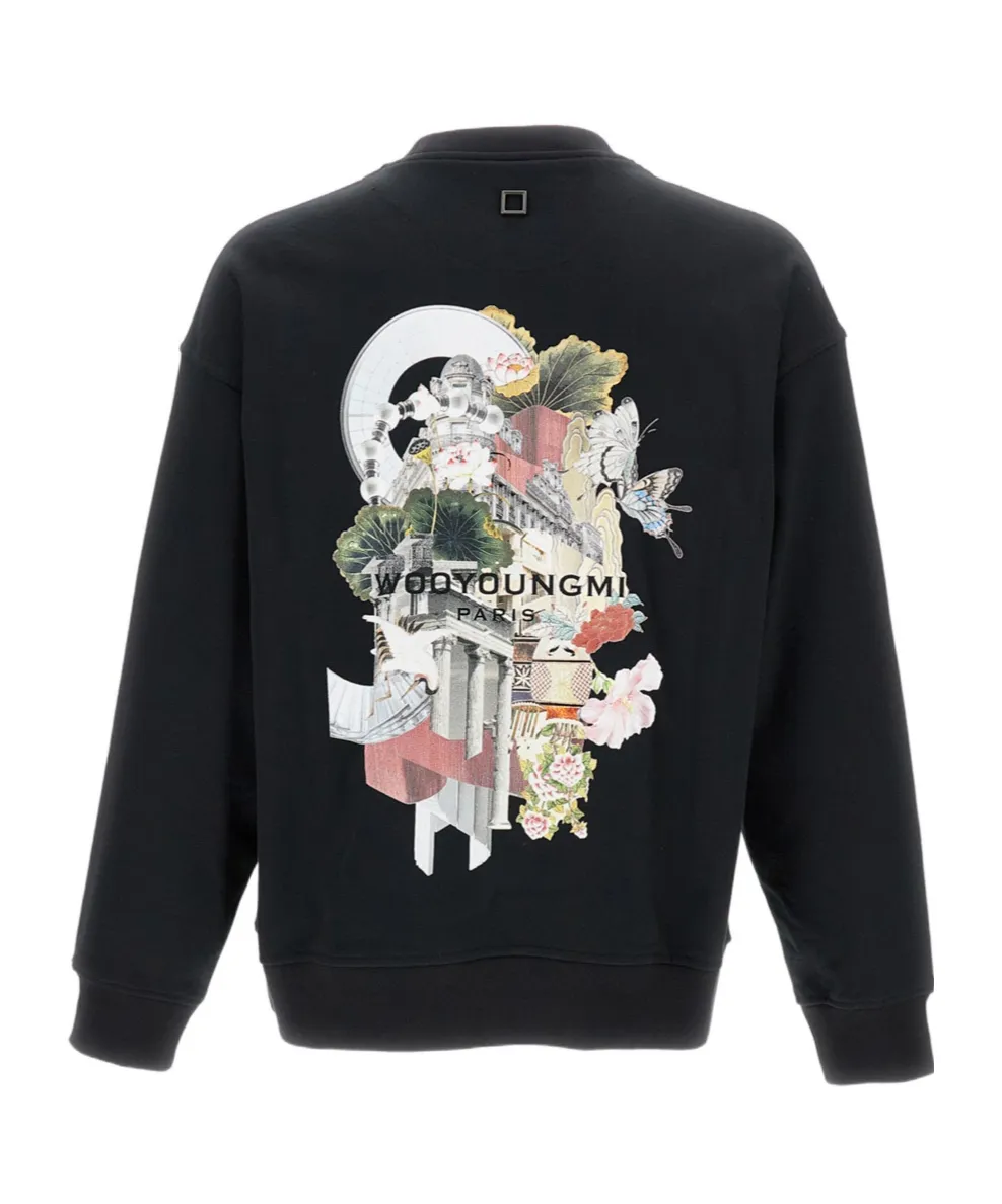 Floral Motif Crewneck Sweater