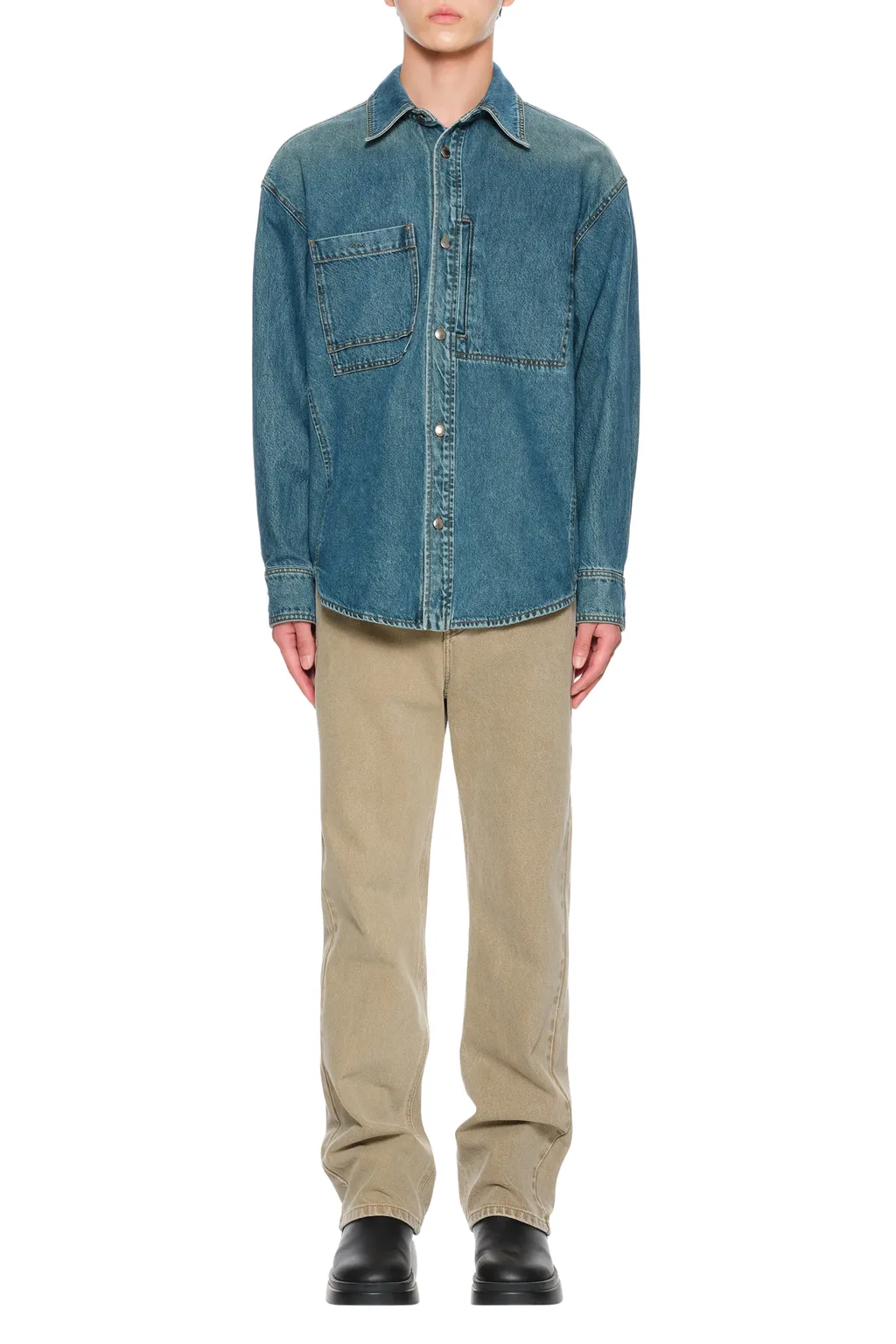Floral Embroidered Denim Shirt