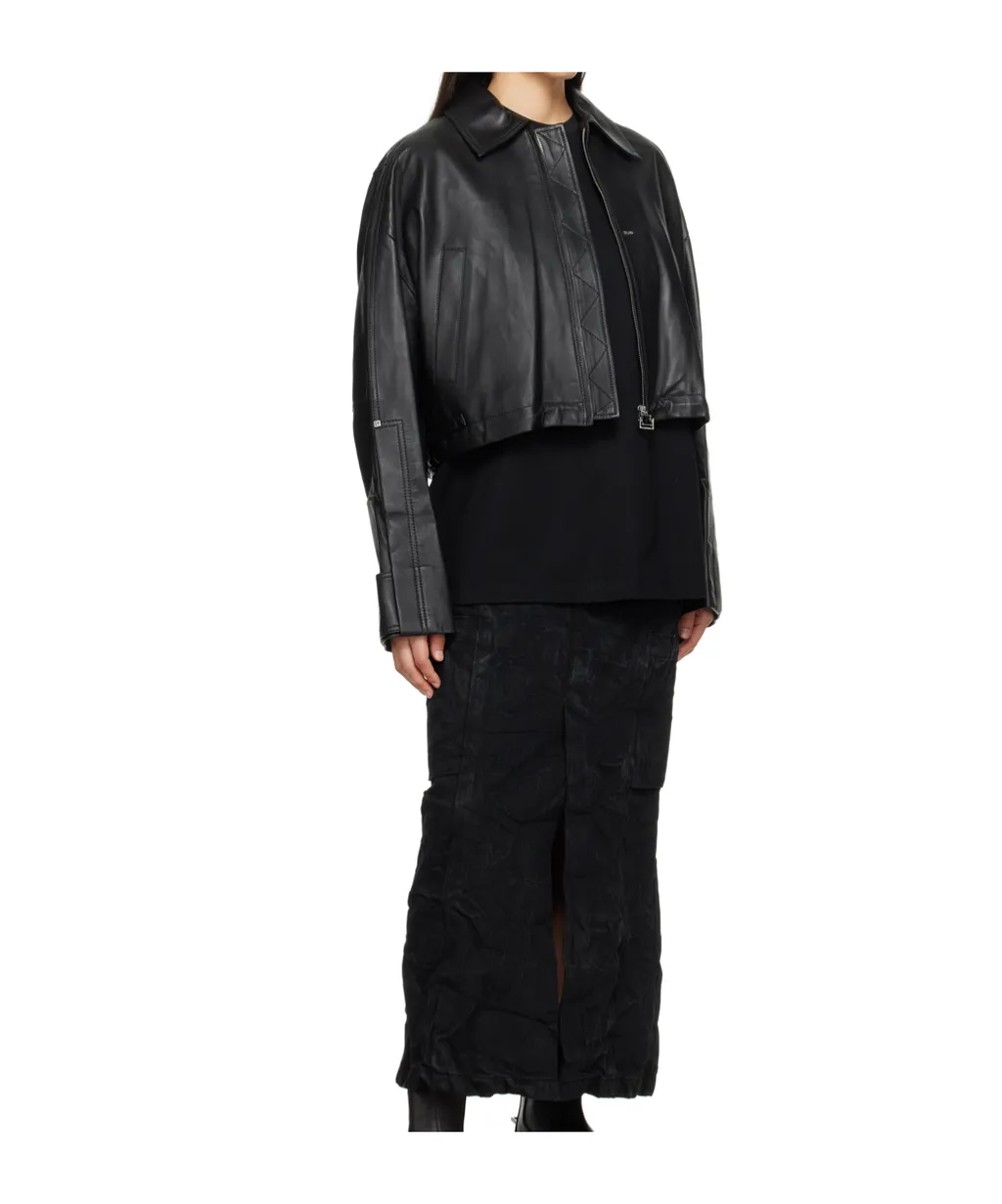 Cropped Leather Jacket
