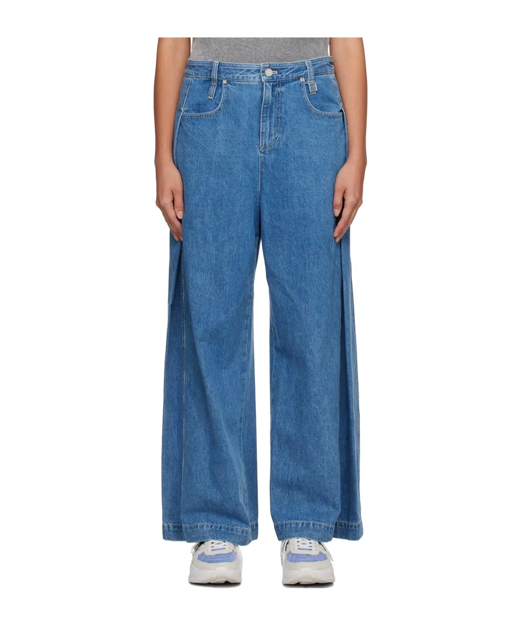 Embossed Patch Denim Trousers