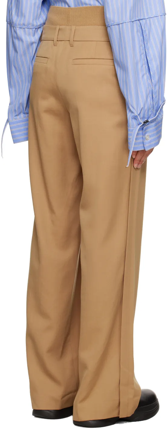 Pleated Zipper Casual Pants