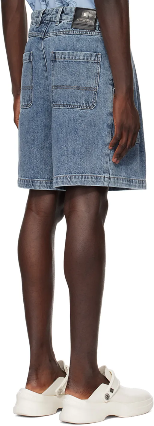 Faded Denim Shorts