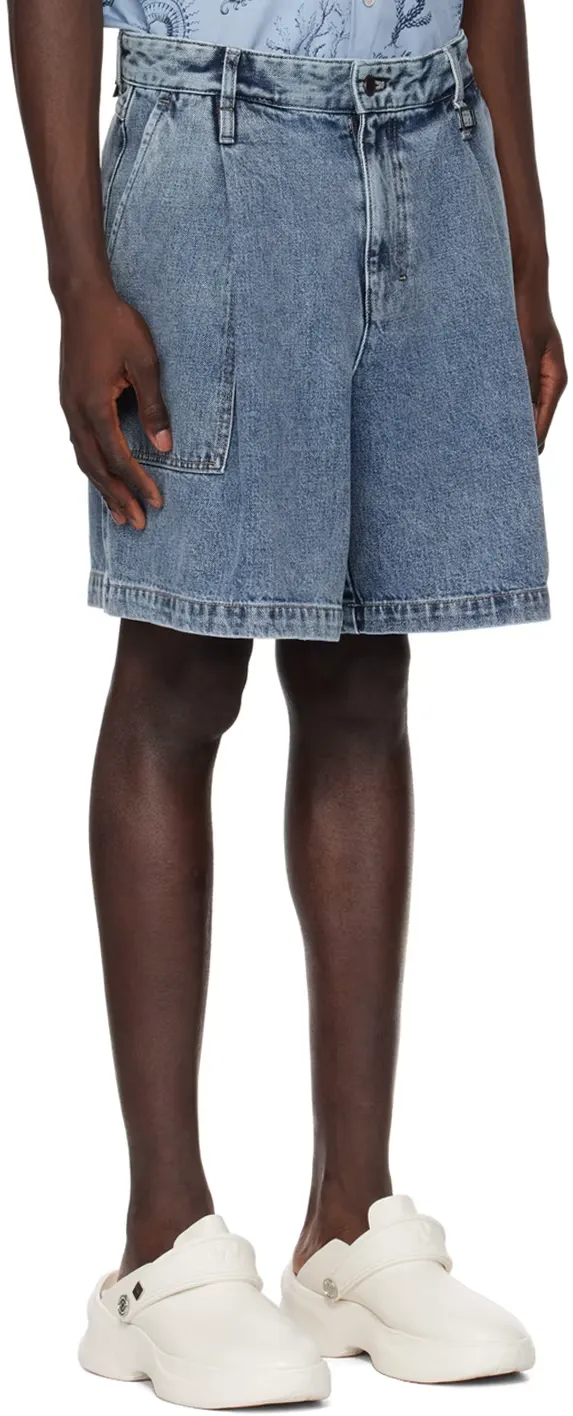 Faded Denim Shorts