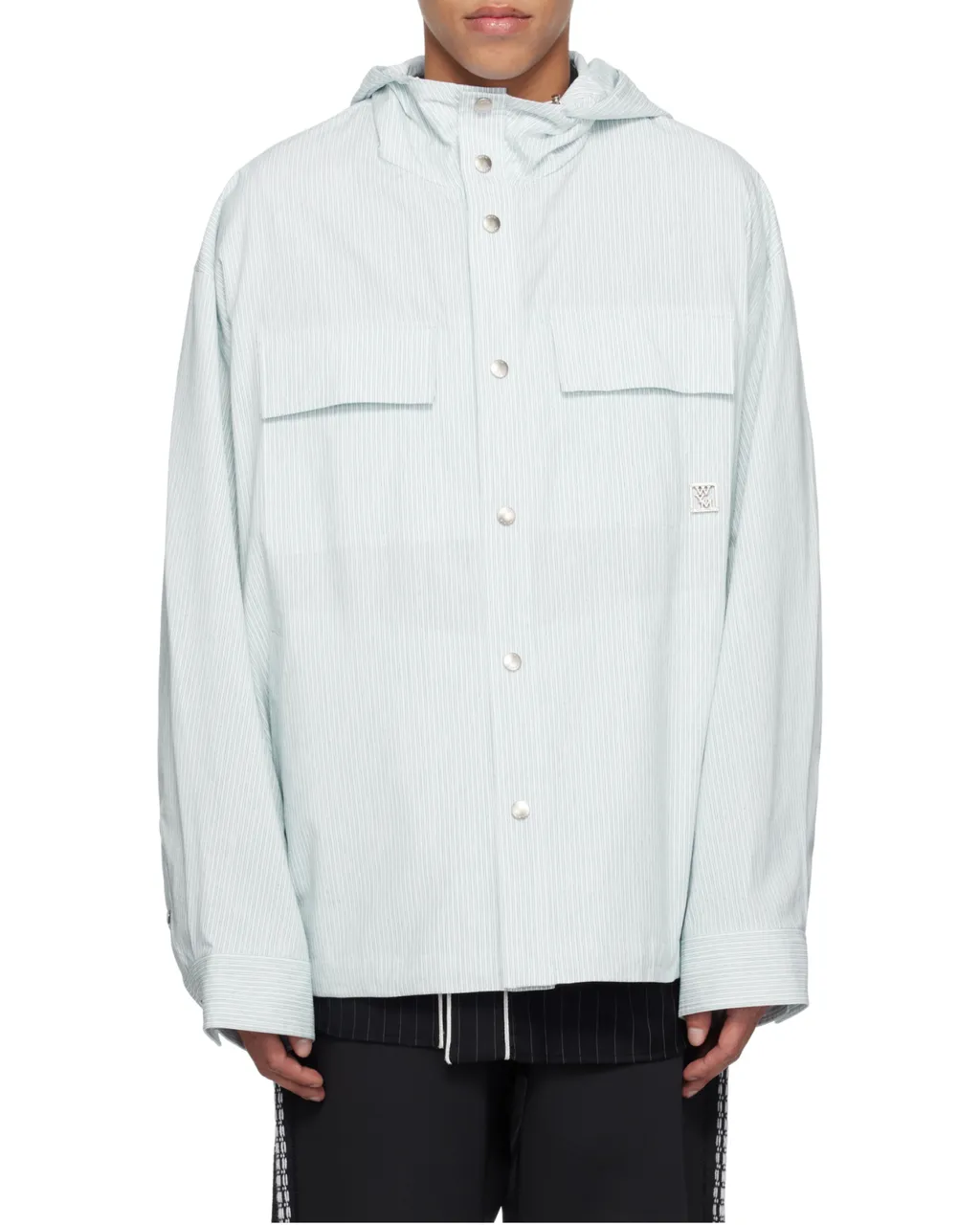 Stripe Hooded Shirt