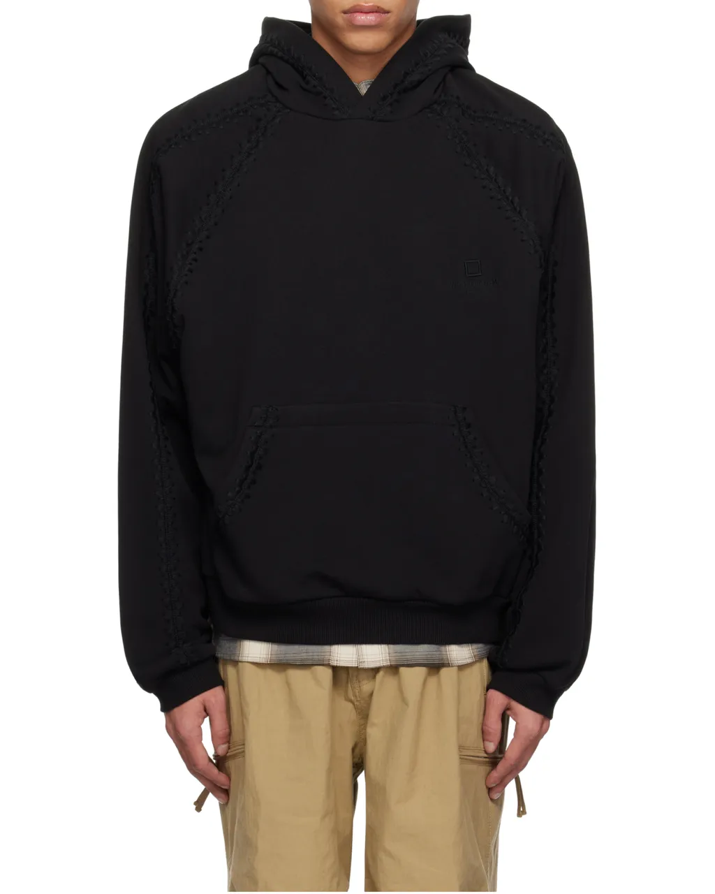 Line Embroidered Hoodie