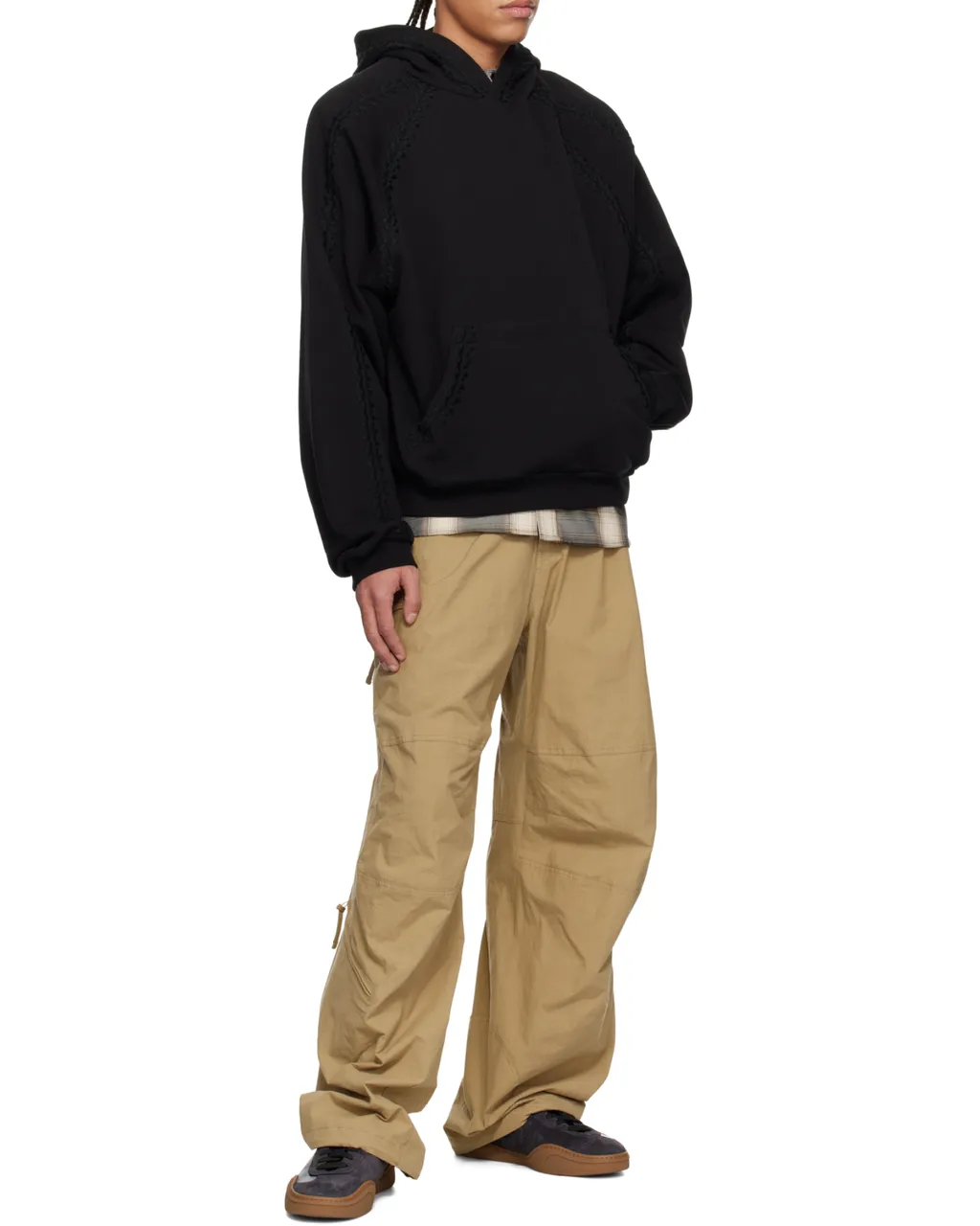 Line Embroidered Hoodie