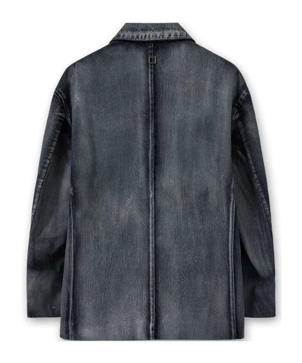 Single-Breasted Denim Coat